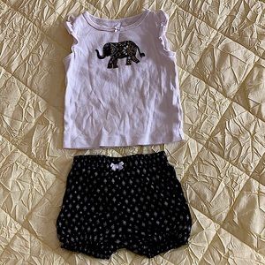 Matching shirt and top.